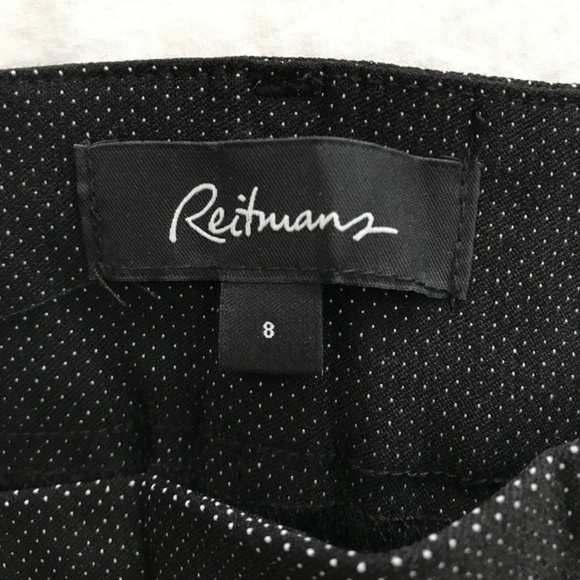 Reitmans Ankle Cut Dotted Pants Size 8 Black - Picture 2 of 7